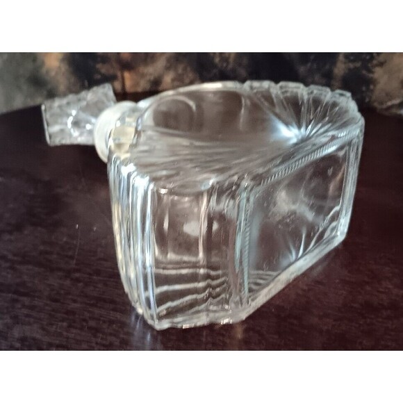 Vintage Art Deco Clear Glass Decanter With Stopper 7 3/4" - Picture 5 of 13
